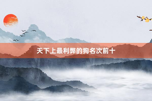天下上最利弊的狗名次前十